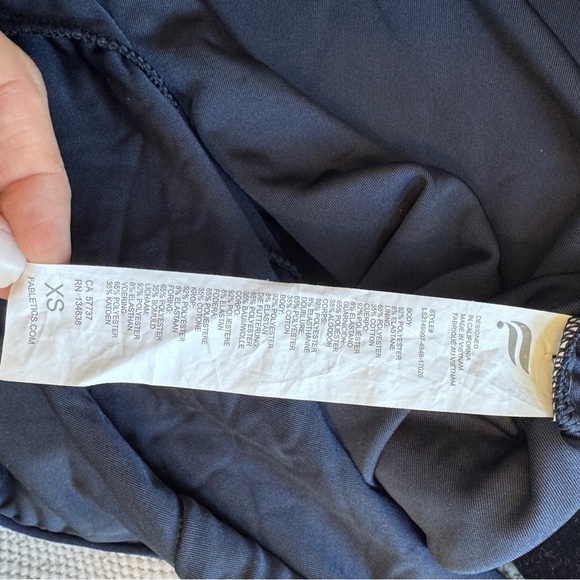 Fabletics Daria Navy Velour, Gold Zip Up, Hooded Jacket Women's XS - Picture 10 of 11